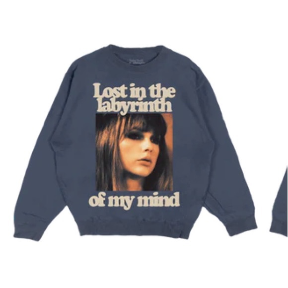 Taylor Swift Lost In The Labyrinth of my Mind Midnights S Blue Pullover - Picture 4 of 5